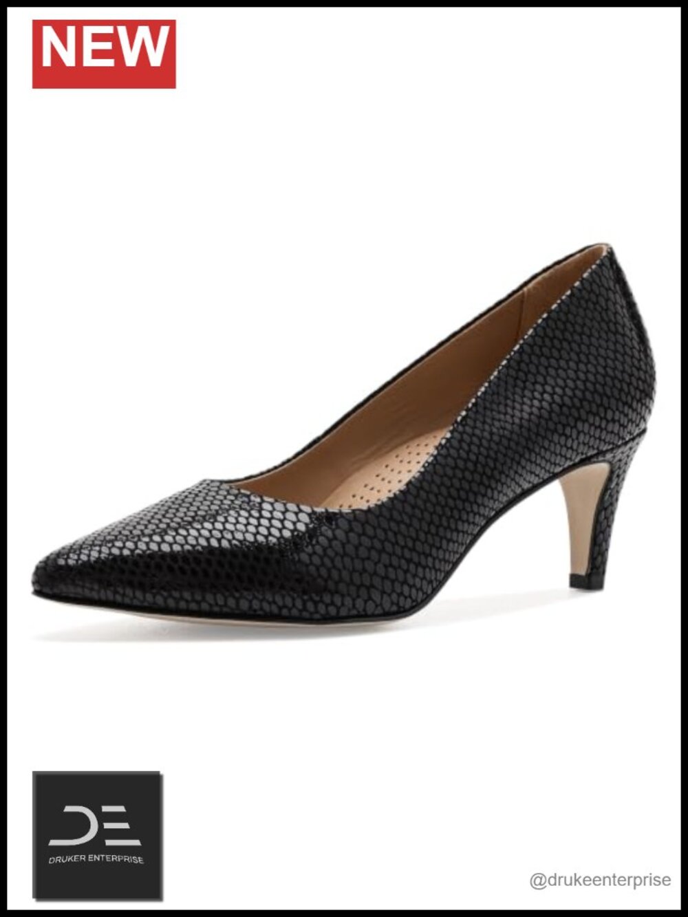 Womens Leather Block Heel Pumps Gel Insert Formal Shoes